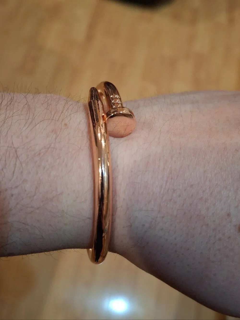Rose Gold Nail Bangle Bracelet Stainless steel